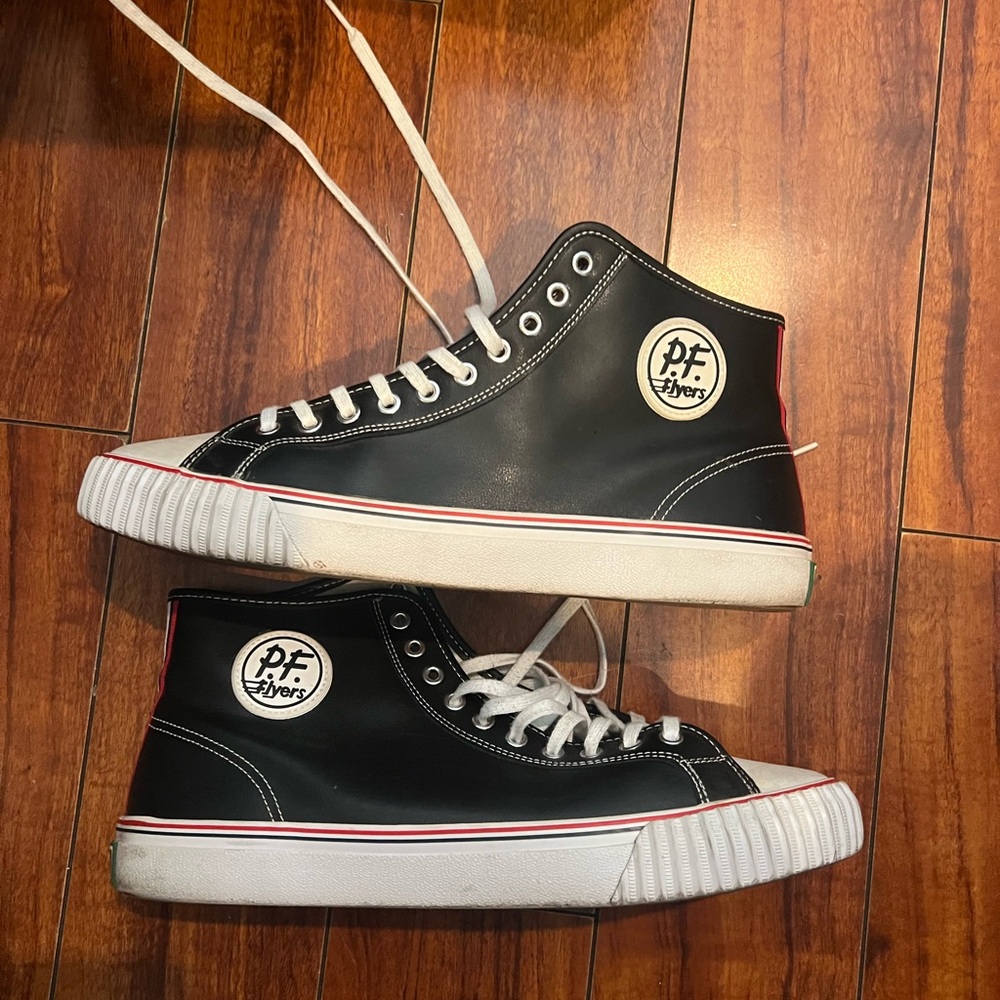 P.F. Flyers Black and White High-Top Sneakers